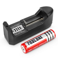 paulone 手电筒电池18650充电锂电池3.7v 一节锂电池一个充电器DC04