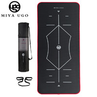 弥雅（MIYA UGO）升级版体位线包边瑜伽垫185*80cm 加长加宽  男女通用 10MM 黑色红边（含绑带网包）