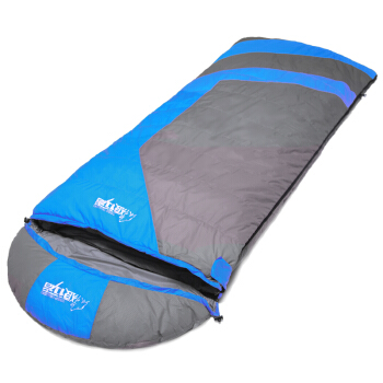 狼行者 成人保暖冬季睡袋 可拼接露营信封羽绒睡袋 户外加厚睡袋 G1500蓝色