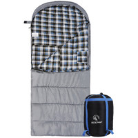 RedCamp 睡袋冬季加厚大人 防寒保暖睡袋便携式 户外成人睡袋 胖子可用240*90cm 灰色2.0kg