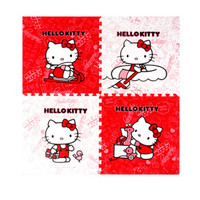 明德Meitoku 红白凯蒂猫地垫卡通儿童爬行垫宝宝爬爬垫子地板拼接垫 60*60*1cm （4片装）