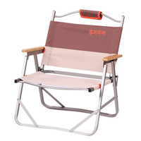 喜马拉雅 户外折叠椅 便携铝合金折叠凳 沙滩钓鱼休闲靠椅子 HF9104咖色