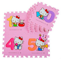 明德Meitoku 凯蒂猫数字地垫卡通数字拼图儿童拼接爬行垫子婴儿爬爬垫30*30*1cm（10片装）