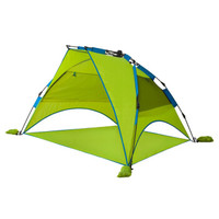 威野营 V-CAMP 户外沙滩帐篷 全自动免搭建速开防晒遮阳棚单双人拉绳式露营帐篷（绿色）
