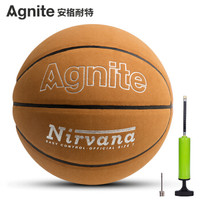 安格耐特（Agnite）F1112 翻毛仿牛皮7号标准比赛训练篮球 吸汗防滑室内外通用蓝球