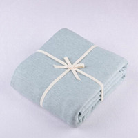 A.Banana  单件裸睡纯色 条纹 针织棉 天竺棉被套 单个被罩床上用品 水蓝色 150*200cm
