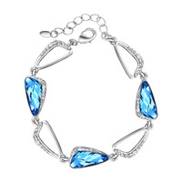 新光饰品 海洋之心水晶手链采用施华洛世奇水晶元素清新雅致新款配饰品生日礼物蓝色