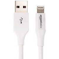 AmazonBasics 亚马逊倍思 苹果MFi认证 USB 数据线 适用于iPhone iPad iPod 白色(6英尺/1.8米)
