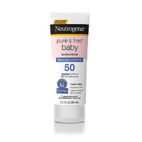 美国直邮 Neutrogena露得清 Pure&Free;纯净宝宝防晒霜 婴儿防晒乳无泪无味配方SPF50  88ml 海外购