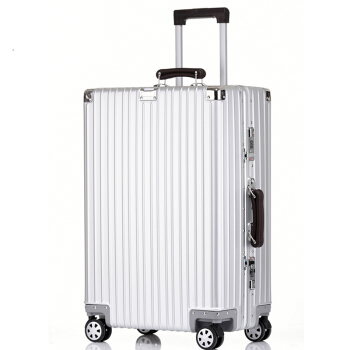 旅行之家 （Travelhouse）全铝镁合金复古铝框拉杆箱女万向轮行李箱女T1858 银色 26英寸
