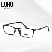 LOHO眼镜生活 超轻碳纤维眼镜框男款简约方框百搭近视眼镜架 LH15009 钢琴黑