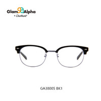 夏蒙（Charmant）2018新款GA38005 新款光学眼镜架男士全框复古时尚新潮眼镜框可配近视 黑色（蓝色镜腿）BK1