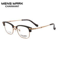 CHARMANT/夏蒙眼镜框 男款迈克系列EX钛半框玳瑁色近视眼镜架 XM1177 BR 49mm