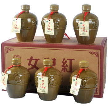 女儿红 绍兴黄酒 五年陈窖藏原酒花雕酒 15度 350ml*6瓶 整箱装