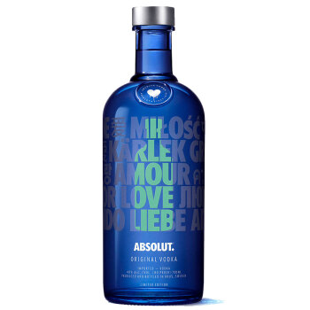 绝对伏特加（Absolut Vodka）洋酒 敢爱为先系列限量版绿瓶 700ml 原装进口