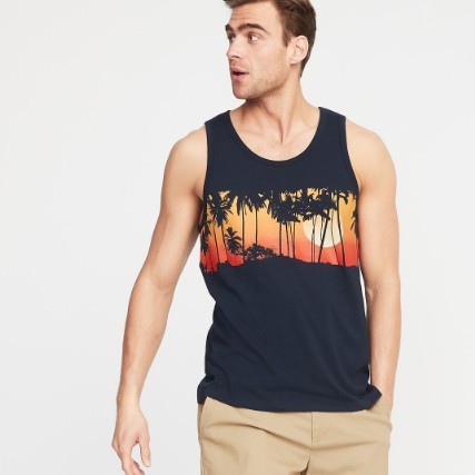 OLD NAVY OLD NAVY 男装图案印花无袖背心