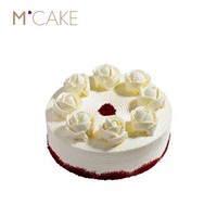 MCAKE 蔓越莓红丝绒创意水果蛋糕新鲜奶油生日蛋糕 1磅 同城配送