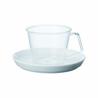 Kinto Cast系列 玻璃咖啡杯 带陶瓷托盘 220ml