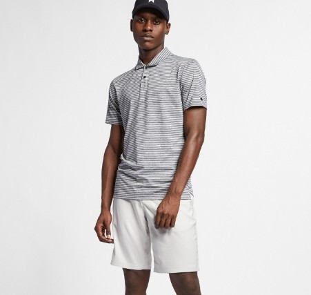 NIKE 耐克 DRI-FIT TW VAPOR 男子条纹高尔夫翻领T恤 