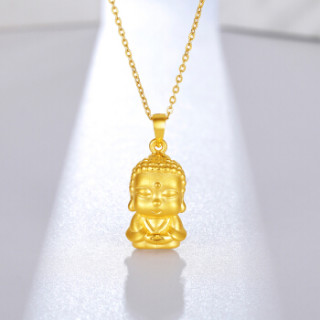 商品周六福 珠宝3d硬金足金宝宝佛黄金吊坠 不含链定价 ad041126 约2g