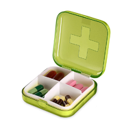 雨露 便携药盒 4格款 颜色随机 送切药器