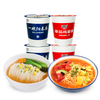 和厨 番茄鸡蛋面一碗阳春面 FD冻干面 方便面 泡面 4桶组合装238g