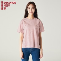 8seconds 328442SYD 女式韩版夏季新款休闲棉麻T恤
