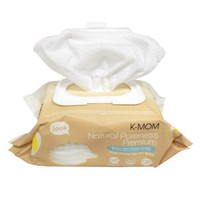 K-MOM 韩国进口婴儿湿巾新生儿专用宝宝手口湿纸巾 高档带盖100抽