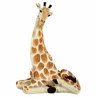 Design Toscano Zari the Resting Giraffe Statue 米黄色 中