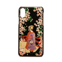 日本 山中漆器 高盛描金 舞妓圖案 匠人純手繪 iPhone 手機殼 X/XS
