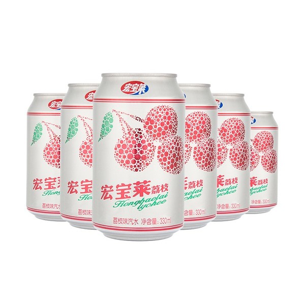 宏宝莱荔枝味汽水330ml6听