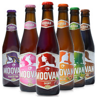 比利时进口 MOOVAN魔吻巧克力/百香果/玫瑰 果味精酿啤酒6瓶组合