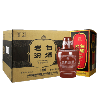 汾酒 杏花村酒 53度 老白汾酒10 475ml*6瓶 清香型白酒 整箱 凑单品