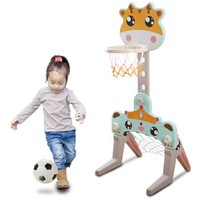 儿童篮球架 可升降投篮框 长颈鹿篮球架标准版(篮球+足球+贴纸)