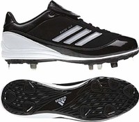 adidas 阿迪達斯 新款男式尺碼 8.5 Excelsior 365 金屬低棒球鞋 黑色/白色