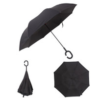 反向伞汽车伞直杆雨伞C型双层免持式晴雨伞