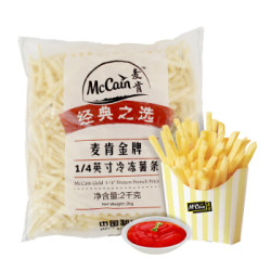 麦肯 臻选1/4细 或 3/8粗(金牌)薯条2kg*3份+奔达利 谷饲西冷牛排200g