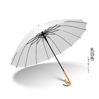 创意雨伞16骨直杆自动伞女森系复古弯柄长柄伞大号双人直柄晴雨两用伞