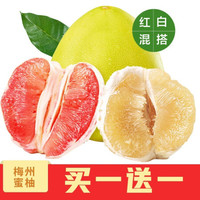 粤供优品 精选梅州蜜柚一红一白蜜柚 共发两个 带箱约4-5斤现摘先发 单果约1.8-3斤之间