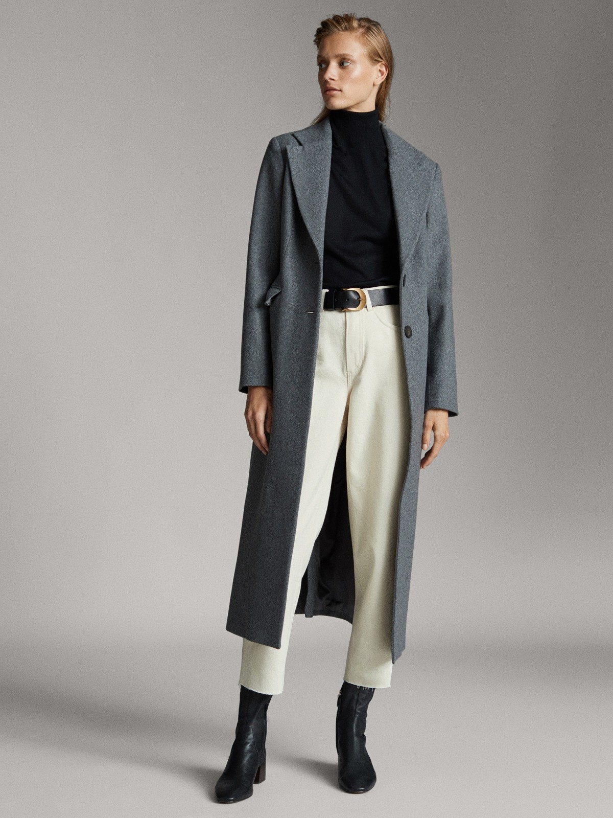 Massimo Dutti 06408403802 女士长版羊毛大衣