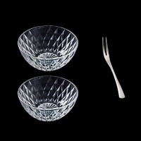 京樱   2个玻璃碗  + 1个不锈钢水果叉