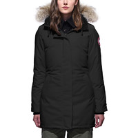 Canada Goose 加拿大鹅 女士黑色长款郊狼毛领抗寒防水羽绒服 3037L XXS Black