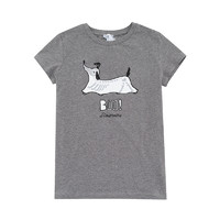 Simonetta 女童 臘腸狗圖案短袖T恤 1J8261 灰色