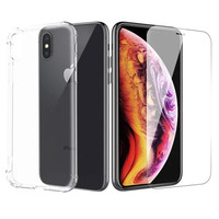 ESCASE 苹果iPhoneXsMax手机壳 苹果钢化膜 6.5英寸全包气囊防摔软壳保护套透明