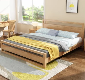 恒兴达 北欧全实木双人床 1.8*2m（框架结构）