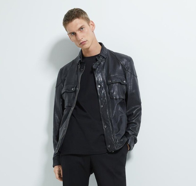 ZARA 00706356800 男士皮夹克 
