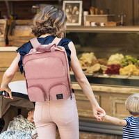 兰多 贝壳款妈咪包双肩包多功能可挂童车时尚背包外出包妈咪袋