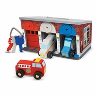 Melissa & Doug 钥匙和汽车木制救援车和车库玩具（7件）