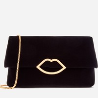 银联专享：LULU GUINNESS Velvet Half Covered Lip Issy 女士手提包