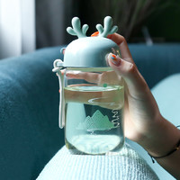 创意个性潮流玻璃杯少女便携可爱ins风喝水杯子简约韩国清新森系